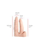 515 line - Dubbele Dildo - 15.5 & 12 cm - Lichte Huidskleur-Erotiekvoordeel.nl