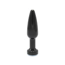 Aluminum Buttplug Met Kristal - Zwart-Erotiekvoordeel.nl