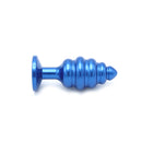 Aluminum Geribbelde Buttplug Met Kristal - Blauw-Erotiekvoordeel.nl