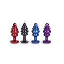 Aluminum Geribbelde Buttplug Met Kristal - Blauw-Erotiekvoordeel.nl