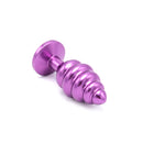 Aluminum Geribbelde Buttplug Met Kristal - Paars-Erotiekvoordeel.nl