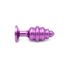 Aluminum Geribbelde Buttplug Met Kristal - Paars-Erotiekvoordeel.nl