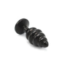 Aluminum Geribbelde Buttplug Met Kristal - Zwart-Erotiekvoordeel.nl