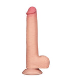 LoveToy - Dubbellaags Dildo - Glijdende Huid Dildo - Lengte 22 cm - Diameter Ø 3.7 cm - Lichte Huidskleur-Erotiekvoordeel.nl