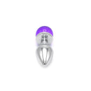 Aluminium Buttplug Met Glinsterende Ronde Siersteen - Paars