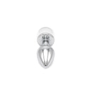 Aluminium Buttplug Met Glinsterende Ronde Siersteen - Transparant