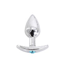 Aluminium buttplug Met Handvat En Sierkristal - Lichtblauw