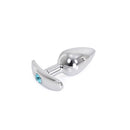 Aluminium buttplug Met Handvat En Sierkristal - Lichtblauw