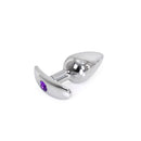 Aluminium buttplug Met Handvat En Sierkristal - Paars