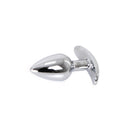Aluminium buttplug Met Handvat En Sierkristal - Transparant