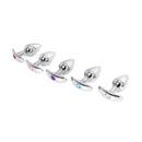 Aluminium buttplug Met Handvat En Sierkristal - Transparant