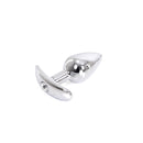 Aluminium buttplug Met Handvat En Sierkristal - Transparant