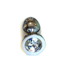 Buttplug RVS Met Transparant Kristal - Medium-Erotiekvoordeel.nl