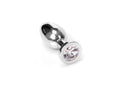 Buttplug RVS Met Transparant Kristal - Medium-Erotiekvoordeel.nl