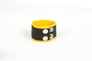 Kiotos Leather - Polsband Leer - Geel/Zwart-Erotiekvoordeel.nl