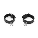 Kiotos Leather - Polsboeien Leder met Kleine O-ring - Zwart-Erotiekvoordeel.nl