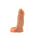 Kiotos Monstar 04 - Penis Sleeve - Penisverlenging - Met Ball Stretcher Opening - Siliconen - Beige-Erotiekvoordeel.nl