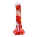 Kiotos Monstar - Dildo Beast Paardenlul - 27 x 5.5 cm - Tie Dye Oranje/Wit/Rood