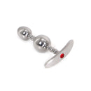 Kiotos Steel - Anaal Plug Met Twee Ronde Ballen En Rood siersteentje.-Erotiekvoordeel.nl