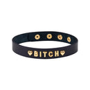Liebe Seele - Demon's Kiss - Smalle Collar - Choker - Met Gouden letters BITCH - Luxe En exclusief ontwerp - Zwart/Goud-Erotiekvoordeel.nl