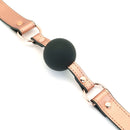 Liebe Seele - Rose Gold Memory Exclusieve Siliconen Ball Gag Met Lederen Band - Rosé Goud-Erotiekvoordeel.nl