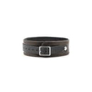 Liebe Seele - Wild Gent Bruine Leren Halsband Met voering Van imitatiebont En Metalen Riem - exclusief En Luxe ontwerp-Erotiekvoordeel.nl