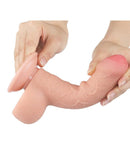 LoveToy - Dildo - Glijdende huid Dildo - Dubbellaagse Dildo - Lengte 18.3 cm - Diameter 3.5 cm - Lichte Huidskleur-Erotiekvoordeel.nl