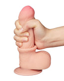 LoveToy - Dildo - Glijdende huid Dildo - Dubbellaagse Dildo - Lengte 18.3 cm - Diameter 3.5 cm - Lichte Huidskleur-Erotiekvoordeel.nl