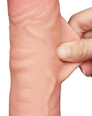 Lovetoy - Dubbellaags Dildo - Glijdende Huid Dildo - Lengte 24 cm - Diameter Ø 4.3 cm - Lichte Huidskleur-Erotiekvoordeel.nl