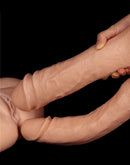 Lovetoy - Realistische XXL Dubbele Penetratie Dildo 30 cm - Lichte Huidskleur-Erotiekvoordeel.nl