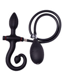 Rimba Latex Play - Opblaasbare Siliconen Anaalplug Met Handvat En pomp - Zwart