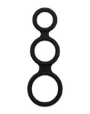 Rimba Latex Play - Triple Cockring - Zwart-Erotiekvoordeel.nl