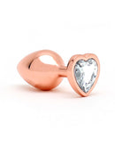 Rimba - Rosé Gouden Aluminium Buttplug Met Hartvormig Kristal-Erotiekvoordeel.nl