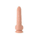 Virgite - Roterende Vibrerende Dildo Met Scrotum - 19 cm - Met Afstandsbediening - Lichte Huidskleur-Erotiekvoordeel.nl