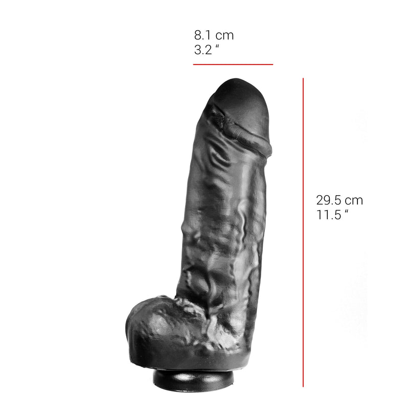 515 line - Dildo 29.5 x 8.1 cm Met Zuignap - Zwart-Erotiekvoordeel.nl