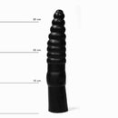 All Black - Grote Geribbelde Dildo - 34 x 6 cm - Zwart-Erotiekvoordeel.nl