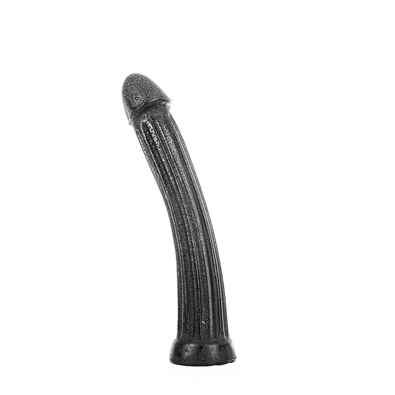 All Black - Grote dildo Met diepe Groeven - 30 x 5 cm - Zwart-Erotiekvoordeel.nl