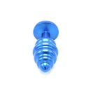 Aluminum Geribbelde Buttplug Met Kristal - Blauw-Erotiekvoordeel.nl
