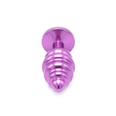 Aluminum Geribbelde Buttplug Met Kristal - Paars-Erotiekvoordeel.nl