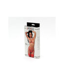 Amorable By Rimba - Bandjes Lingerieset - Open BH - String - Jarretelles En Kousen - Rood-Erotiekvoordeel.nl