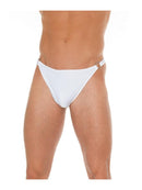 Amorable by Rimba - Erotische G String - Heren G String Wit - One Size - Met Twee Klipjes-Erotiekvoordeel.nl