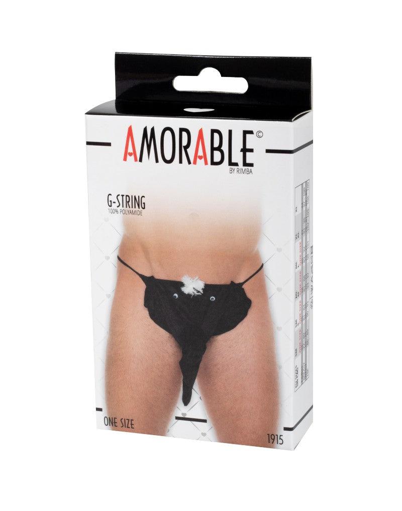 Amorable by Rimba - Erotische String - Funny Heren Slip Met Olifantenkop - Zwart - One Size-Erotiekvoordeel.nl