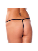 Amorable by Rimba - Erotische String - G string van Zwart Kant Met Parelsnoer Door Kruis - One Size-Erotiekvoordeel.nl