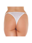 Amorable by Rimba - Luxe Kanten Vlinder String Met Open Kruis - Wit-Erotiekvoordeel.nl