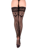 Ballerina - Fantasy Hold Ups Ornament- Kousen - 20 denier - Zwart-Erotiekvoordeel.nl