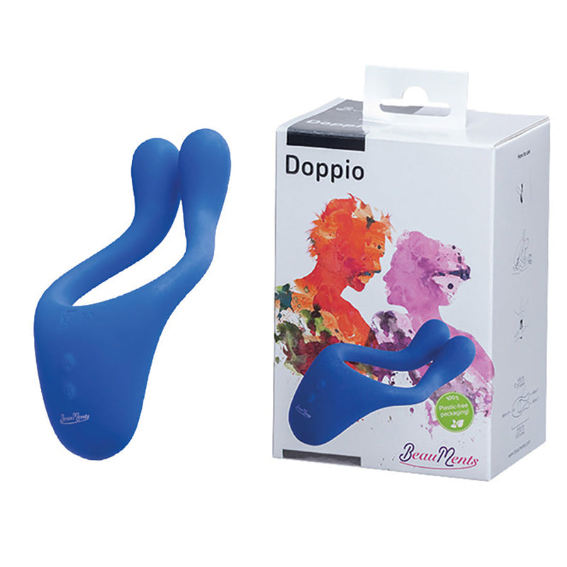 BeauMents - Doppio - Massager Voor Koppels - Blauw-Erotiekvoordeel.nl