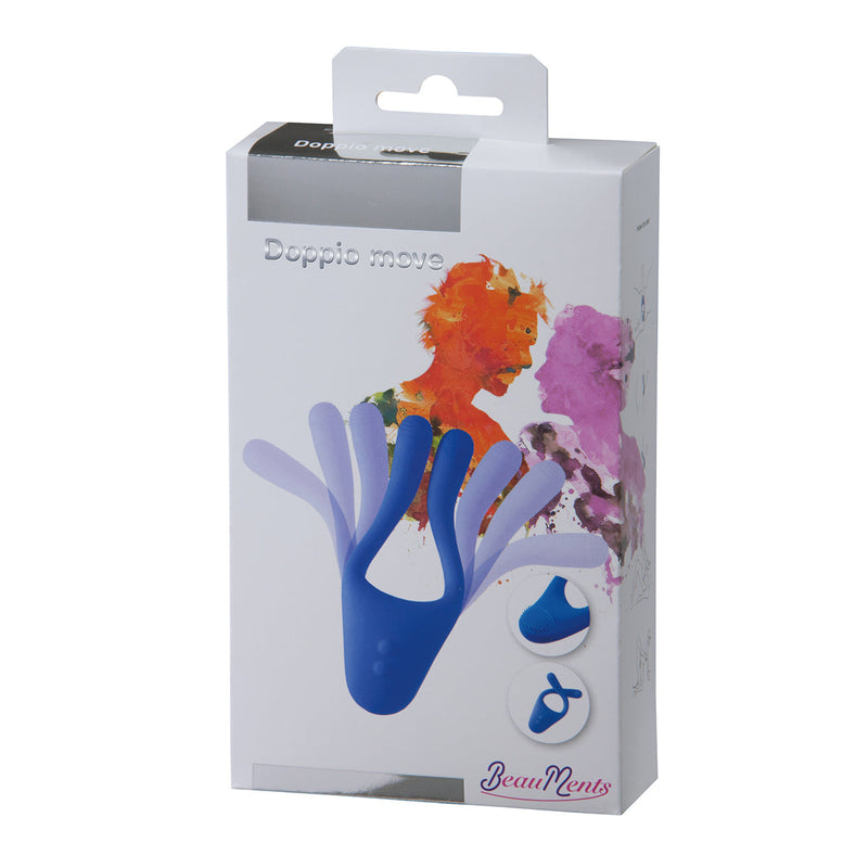 BeauMents - Doppio Move - Flexibele Koppel Vibrator - Blauw-Erotiekvoordeel.nl