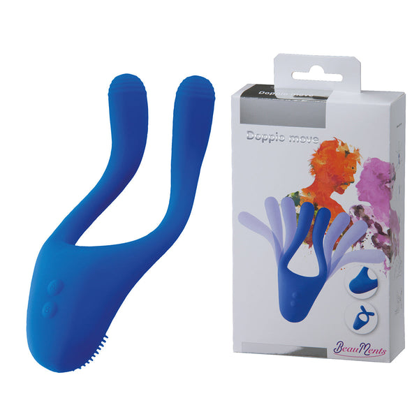 BeauMents - Doppio Move - Flexibele Koppel Vibrator - Blauw-Erotiekvoordeel.nl