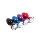 Blauwe Aluminium Buttplug Met Wit Sierkristal-Erotiekvoordeel.nl