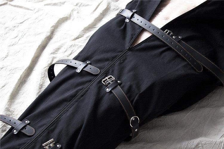 Bondage Body Bag/Dwangbuis Nylon En PU Leer - Maat M/L-Erotiekvoordeel.nl